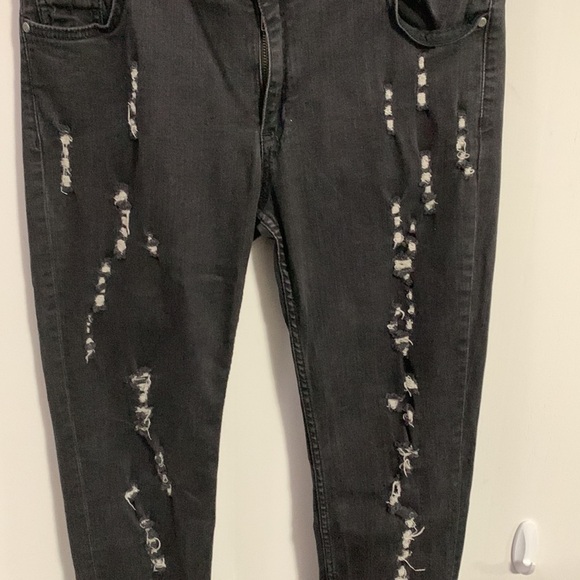 Christian Audigier distressed straight leg jeans, Sz 31 X 32, good condition - Picture 2 of 8